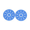 Estampes pendentif filigrane Mandala 25mm Bleu Roi