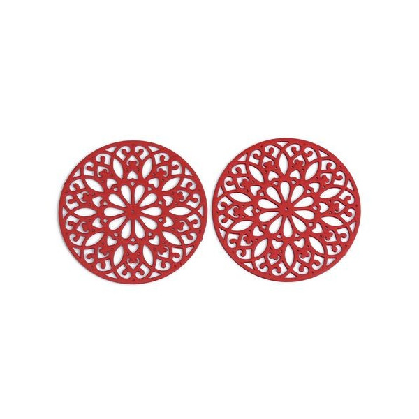 Estampes pendentif filigrane Mandala 25mm Rouge