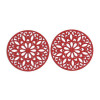 PS110200253 PAX de 5 Estampes pendentif filigrane Mandala 25mm Rouge