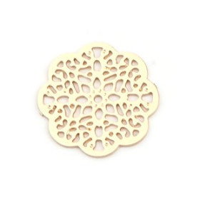 Estampes connecteur filigrane Fleur 10mm métal couleur Doré