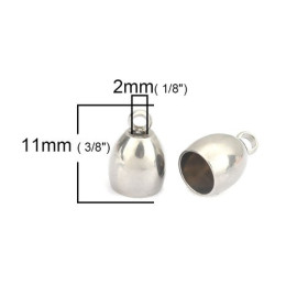 PS1102146662 PAX 4 Embouts pour cordon  304 ACIER INOXYDABLE 11 par 8mm