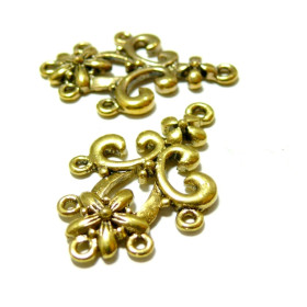 Multi connecteurs fleurs rétro, laiton Or Antique