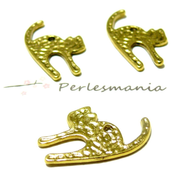 Pendentifs chat métal couleur Or Antique