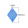 Estampes pendentif filigrane Petit Losange Bleu 20 par 18mm