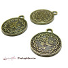 pendentifs ref 2Y8116 medaillon oiseau metal couleur Bronze