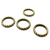 Pendentifs, anneau connecteur torsadés, métal couleur Bronze