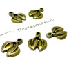 50 pendentifs petites feuille ref OBA0516 BR