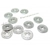 40 perles intercalaires anneaux martelés métal couleur Argent Platine ref 71Y