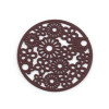 Estampes Connecteur Filigrane Médaillon Multi Fleurs 20mm – Cuivre Rouge Vin