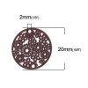 Estampes Connecteur Filigrane Médaillon Multi Fleurs 20mm – Cuivre Rouge Vin