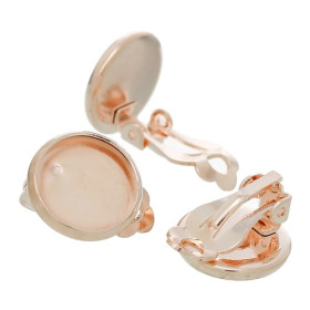 Supports de Boucles d'oreille clips 12mm couleur Or Rose
