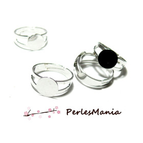 Supports de bague plateau lisse 10mm anneau Double  Laiton Argent Platine