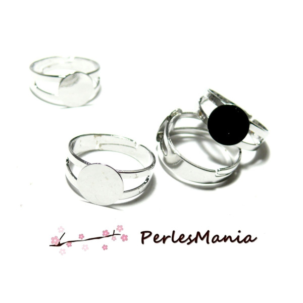 Supports de bague plateau lisse 10mm anneau Double  Laiton Argent Platine