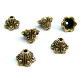 Lot 100 mini coupelles calottes caps métal couleur Bronze P653Y