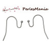 Boucles d'oreille crochet avec bille, ACIER INOXYDABLE 304, finition Argent Platine