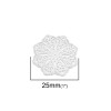 PS110200096 PAX 5 Estampes pendentif filigrane Fleur 25mm métal couleur Argent Platine
