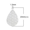 PS110200096 PAX 5 Estampes pendentif filigrane Fleur 25mm métal couleur Argent Platine