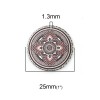 PS110118221 PAX 5 Estampes pendentif motif Geometrique psychédélique 25mm métal couleur Argent Platine