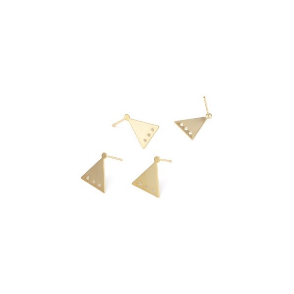 S110137155 PAX 4 Pieces Boucle d'oreille puce Triangle avec 3 attaches cuivre couleur Dore