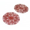 AE113487 Lot de 2 Estampes pendentif filigrane Rosace 40mm métal couleur Rouge
