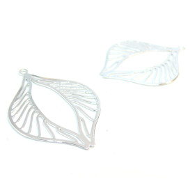 Estampes Pendentif Filigrane 35mm - Métal Argent Vif