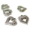 Lot de 20 coeurs travaillés métal couleur Argent Antique ref 2A1333 