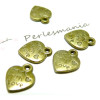 Lot de 50 pendentifs Made with love métal couleur Bronze Bronze