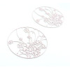 Estampes pendentif filigrane  Champ de Fleurs 30mm métal couleur Rose