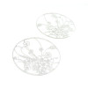 Estampes pendentif filigrane Champ de Fleurs 30mm métal couleur Argent Vif