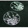 Estampes pendentif filigrane Champ de Fleurs 30mm métal couleur Argent Vif