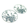 Estampes Pendentif Filigrane Champ de Fleurs 30mm – Cuivre Bleu Pétrole Gris