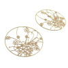 Estampes pendentif filigrane  Champ de Fleurs 30mm métal couleur Or Rose