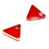sequins médaillons émaillés Triangle petit modèle biface Rouge 5mm base doré