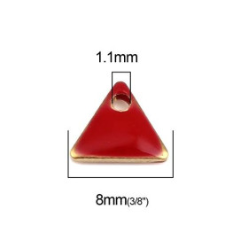 PS110238257 PAX 5 sequins médaillons émaillés Triangle petit modèle biface Rouge 5mm