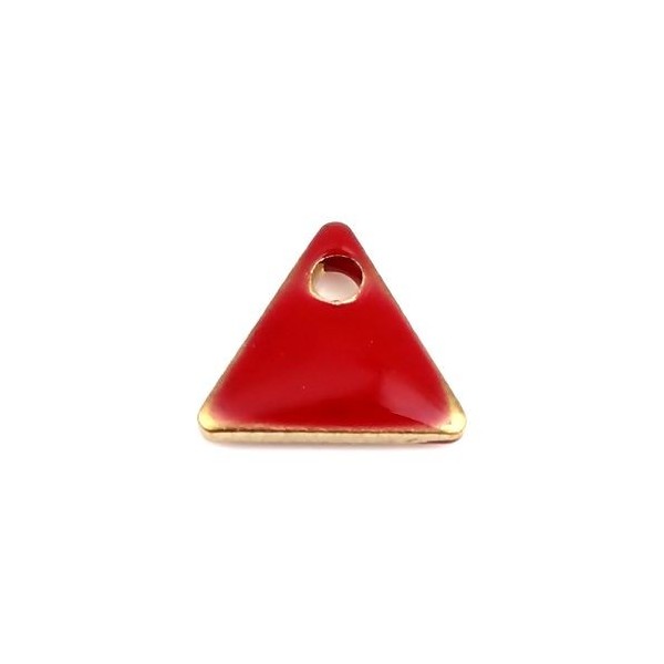 PS110238257 PAX 5 sequins médaillons émaillés Triangle petit modèle biface Rouge 5mm