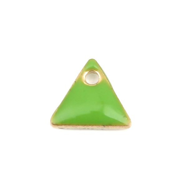 PS110238252 PAX 5 sequins médaillons émaillés Triangle petit modèle biface Vert Clair 5mm Base doré