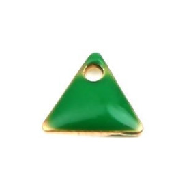 PS110238266 PAX 5 sequins médaillons émaillés Triangle petit modèle biface Vert Foncé 5mm Base doré