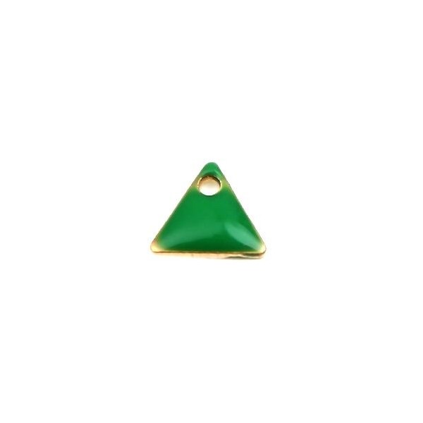 PS110238266 PAX 5 sequins médaillons émaillés Triangle petit modèle biface Vert Foncé 5mm Base doré