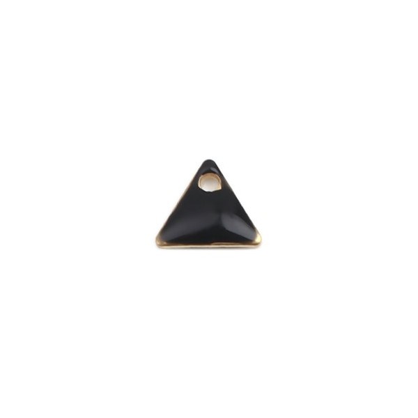 PS110238261 PAX 5 sequins médaillons émaillés Triangle petit modèle biface Noir 5mm Base doré