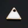 sequins médaillons émaillés Triangle petit modèle biface Blanc 5mm Base doré