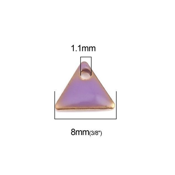 PS110238262 PAX 5 sequins médaillons émaillés Triangle petit modèle biface Parme 5mm Base doré