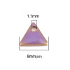 PS110238262 PAX 5 sequins médaillons émaillés Triangle petit modèle biface Parme 5mm Base doré
