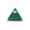 sequins médaillons émaillés Triangle petit modèle biface Vert Foncé 5mm Base doré