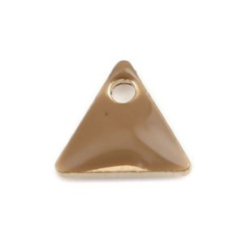 PS110238258 PAX 5 sequins médaillons émaillés Triangle petit modèle biface Beige 5mm Base doré