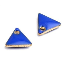 PS110238258 PAX 5 sequins médaillons émaillés Triangle petit modèle biface Beige 5mm Base doré