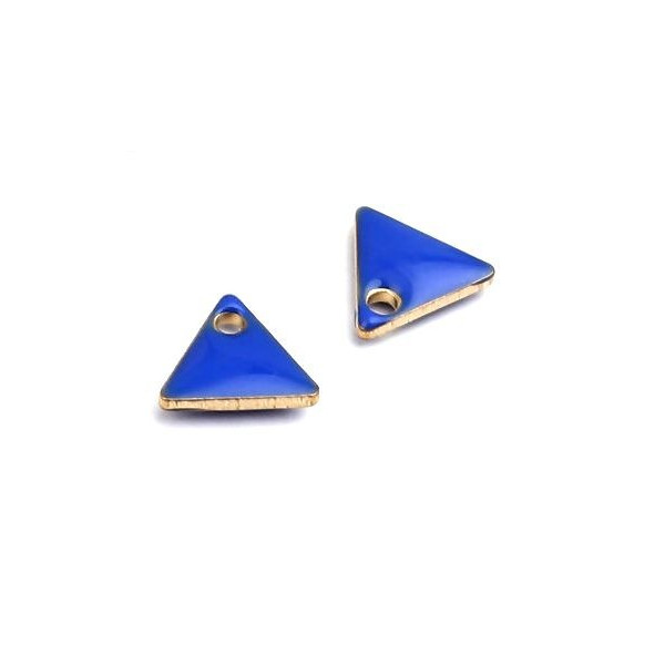PS110238258 PAX 5 sequins médaillons émaillés Triangle petit modèle biface Beige 5mm Base doré
