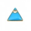 sequins médaillons émaillés Triangle petit modèle biface Bleu Turquoise 5mm Base doré