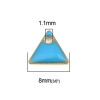 PS110238265 PAX 5 sequins médaillons émaillés Triangle petit modèle biface Bleu Turquoise 5mm Base doré