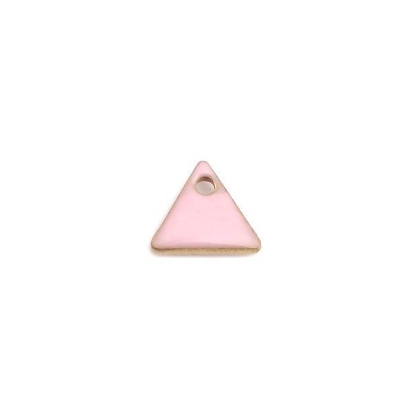 sequins médaillons émaillés Triangle petit modèle biface Rose Pale 5mm Base doré