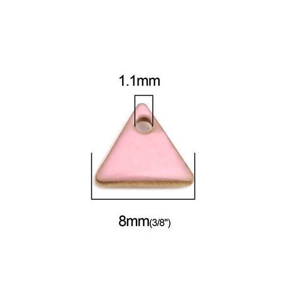 PS110238254 PAX 5 sequins médaillons émaillés Triangle petit modèle biface Bleu Rose Pale 5mm Base doré